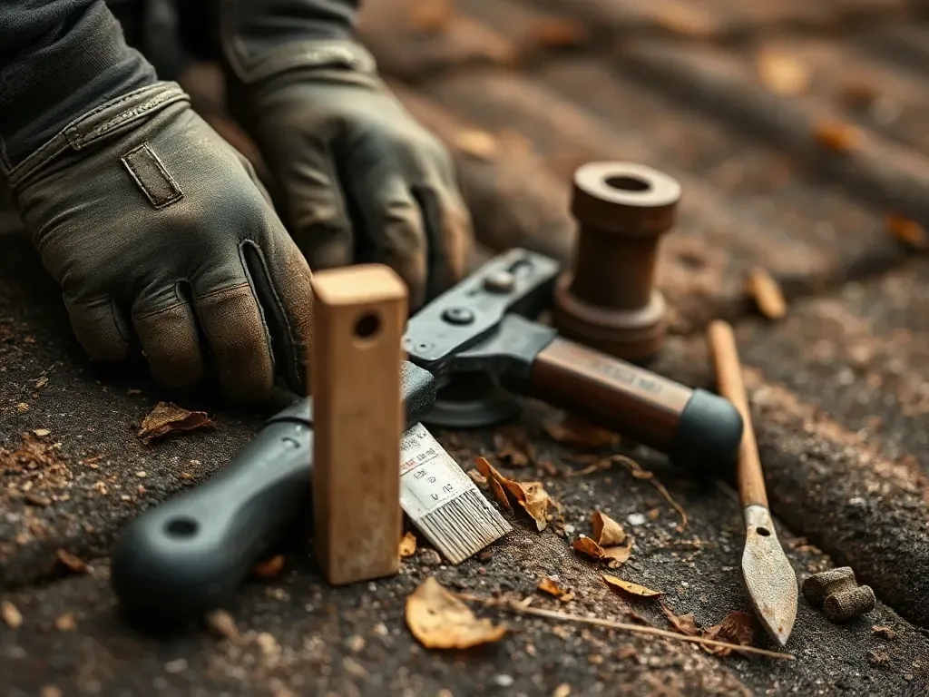 Tools and site markers used in forest-edge weathering
