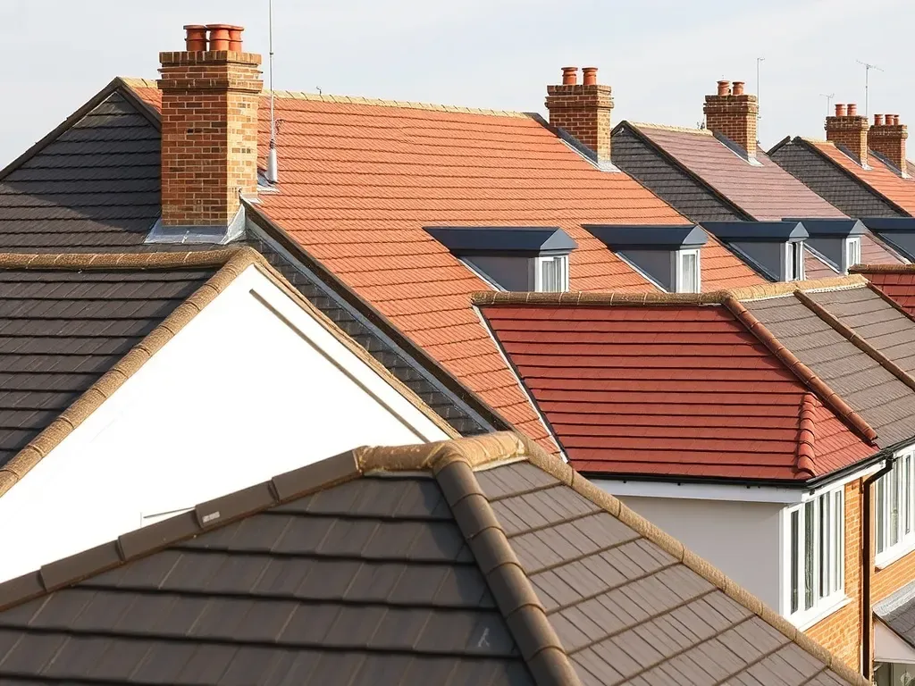 The building and ground relevant to maisonette roofs in Ongar
